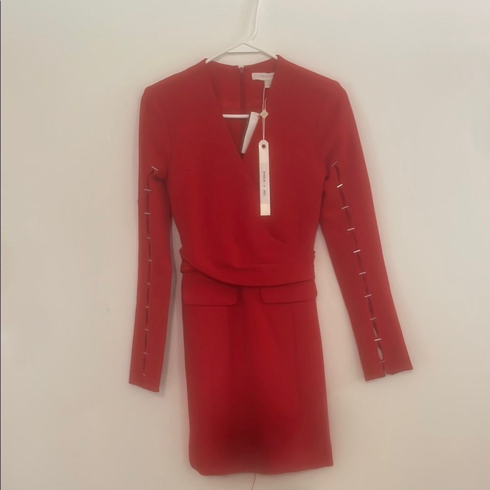 Jonathan Simkhai Red Bodycon Long Sleeve Dress